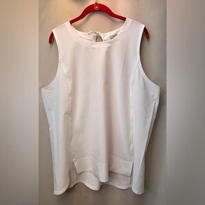 T by Talbots Lightweight Woven Stretch Keyhole Back Top Size XL Color White